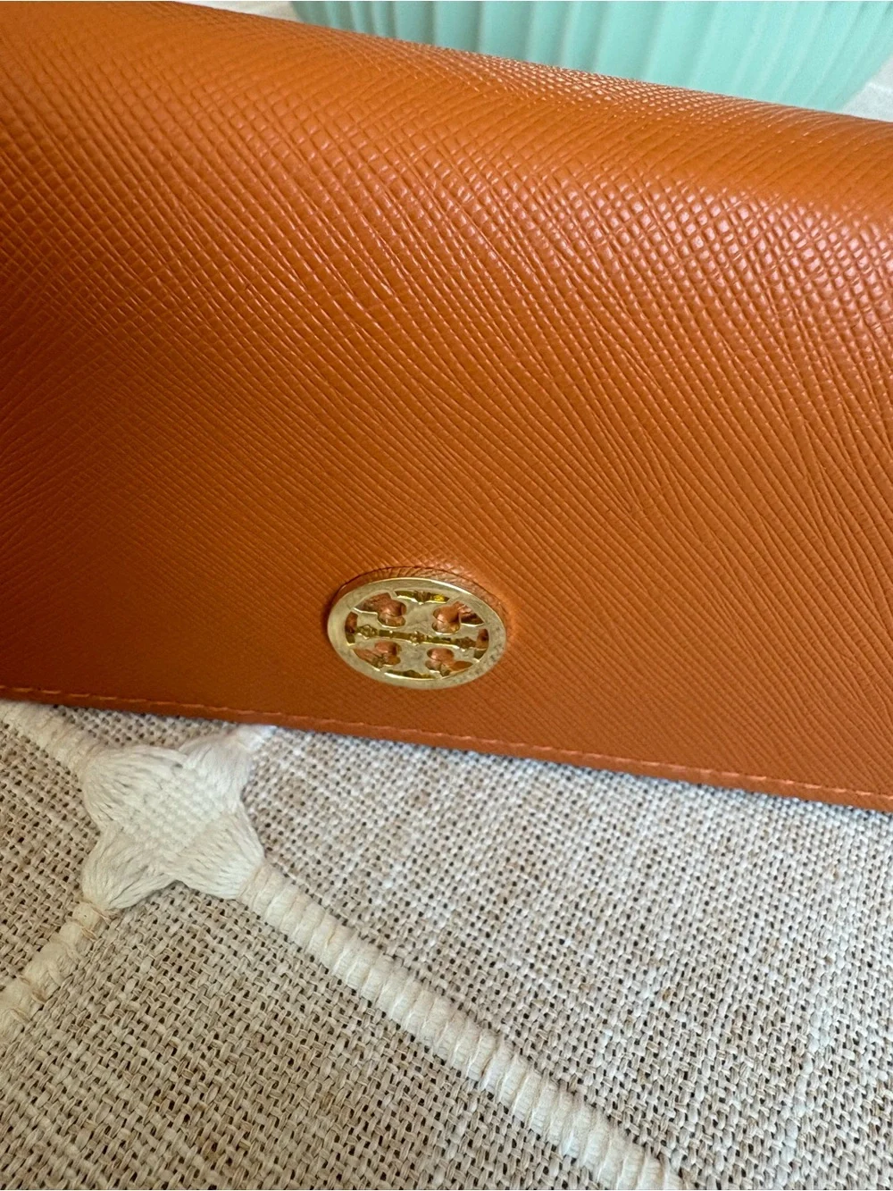Tory Burch Orange Eyeglasses Case & Pouch